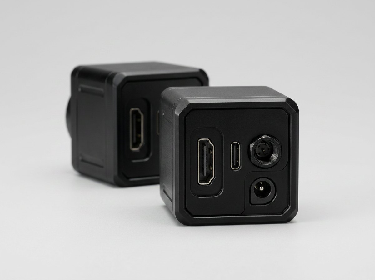Screen-integrated industrial camera unit with built-in display